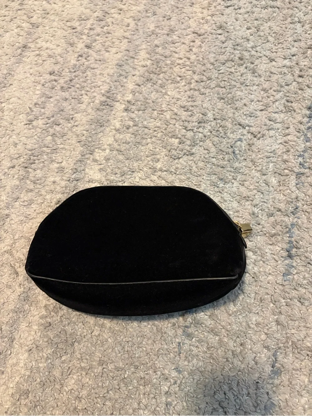 Dolce & Gabbana Beauty Black Velvet Cosmetic Makeup Bag Pouch Gold Zipper